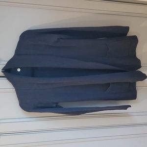 Margaret O'Leary Navy Open Front Waffle Knit Cardigan